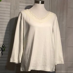 White Lace Embellished Top